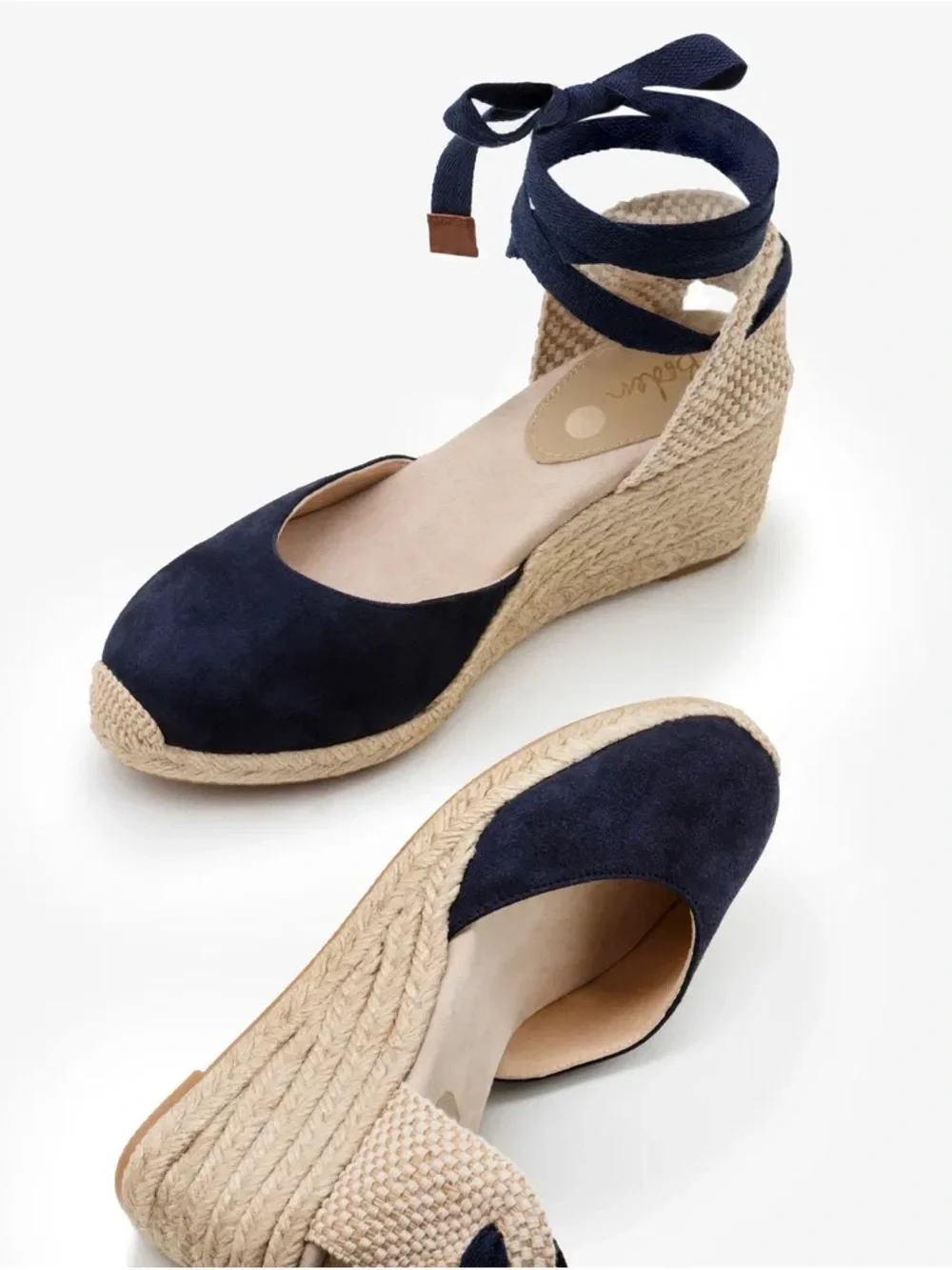 Boden Cassie Wedge Espadrille in Navy Blue Suede, Women's Size US 9 EU 40, $149
